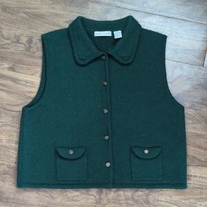 100% Wool Vintage Sleeveless Button-Up Vest